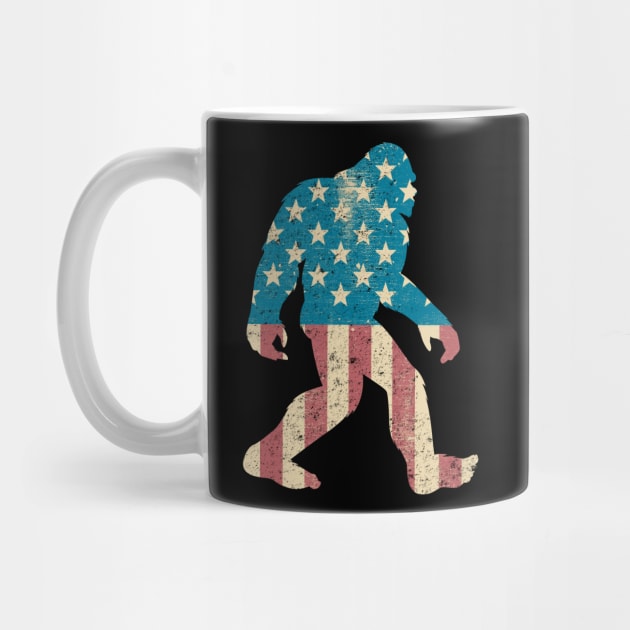 Merica American Flag Sasquatch Bigfoot Gift Silhouette Gag Gift by MintedFresh